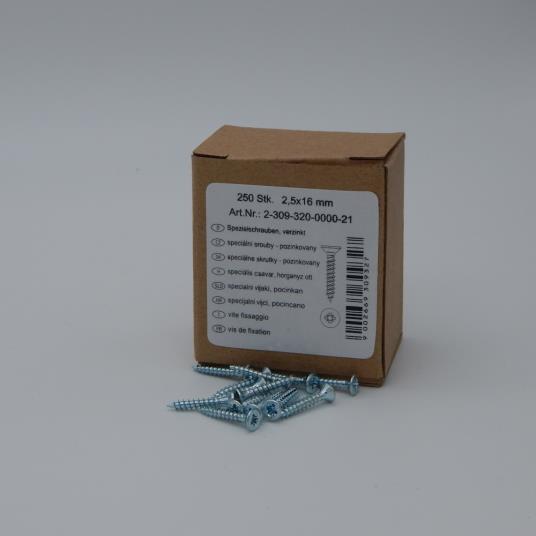 Schraube 2,5x16mm  250 Stk